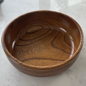 Stunning wood bowl Japan MCM fruit salad decor boho nature